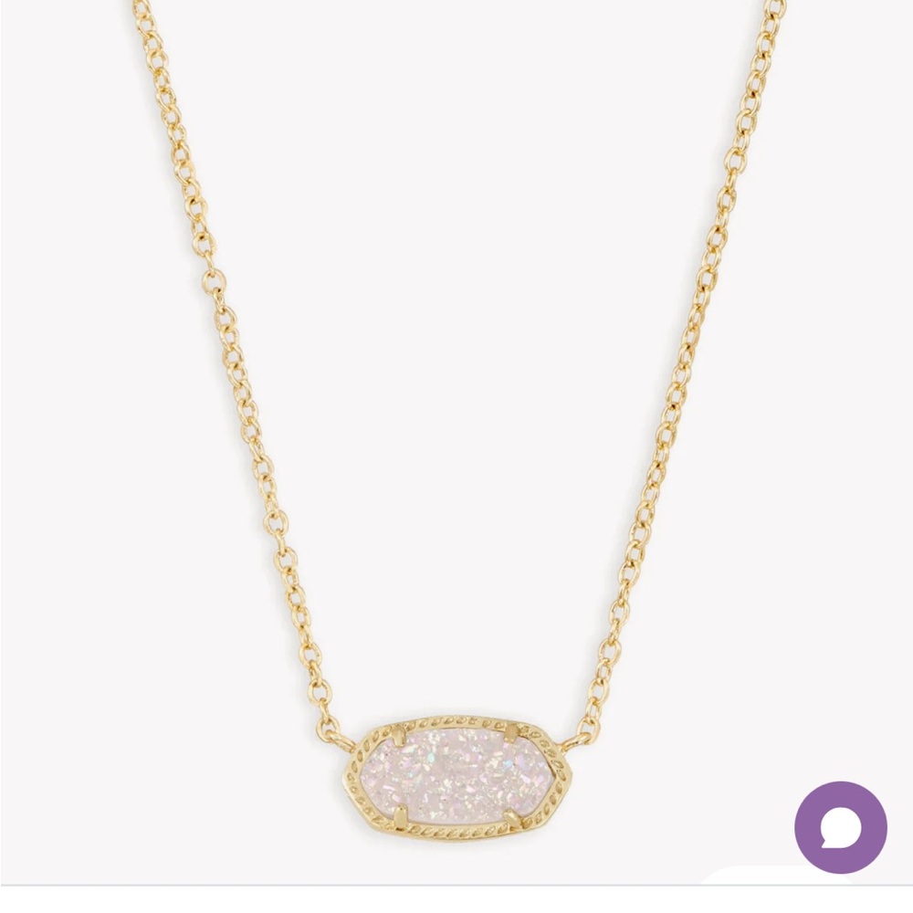 Kendra Scott Elisa Gold Pendant Necklace in Iridescent Drusy